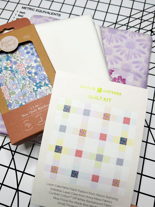 Layer Cake Nine Patch Quilt Kit – Indelible by Anna Maria Textiles (Small Throw 54 ½” × 54 ½”)