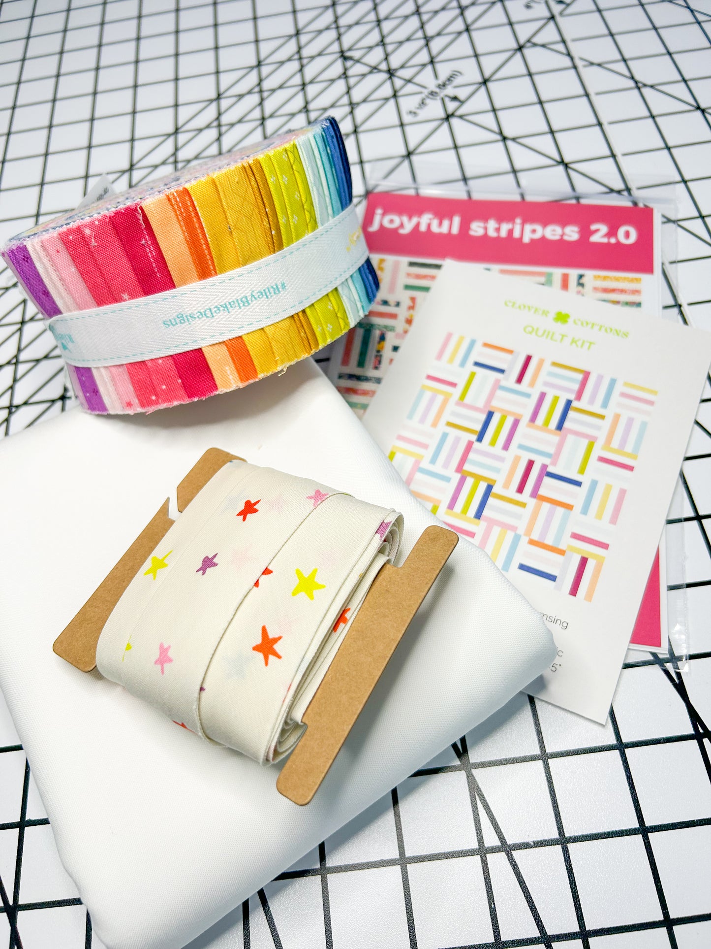 Joyful Stripes 2.0 Quilt Kit – Essence - Large Throw 72 ½” × 72 ½”