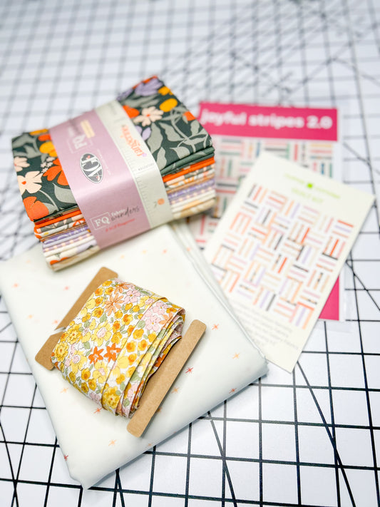 Joyful Stripes 2.0 Quilt Kit – Tangerine - Large Throw 72 ½” × 72 ½”