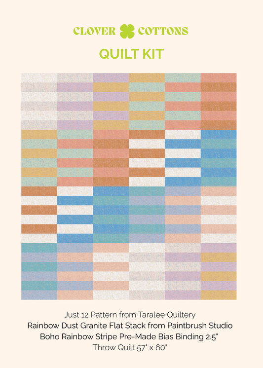 Just 12 Quilt Kit – Rainbow Dust Granite (57"x60" Throw Size)