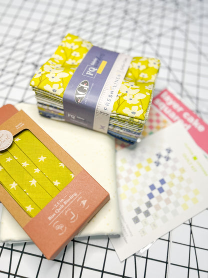 Layer Cake Squared Quilt Kit – Fresh Linen - Small Throw 54 ½” × 54 ½”