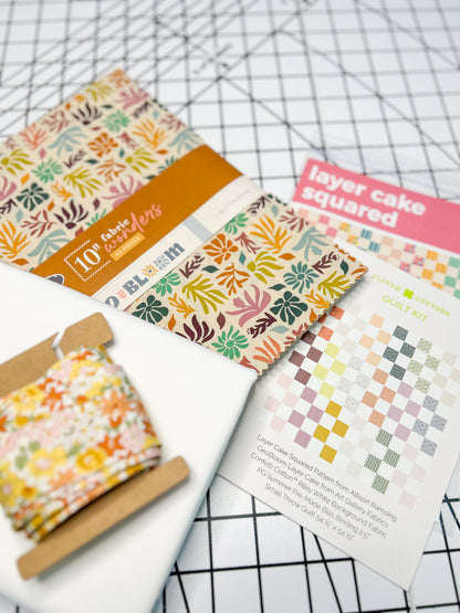 Layer Cake Squared Quilt Kit – GeoBloom - Small Throw 54 ½” × 54 ½”