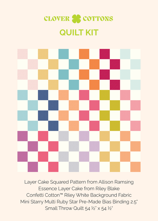 Layer Cake Squared Quilt Kit – Essence - Small Throw 54 ½” × 54 ½”