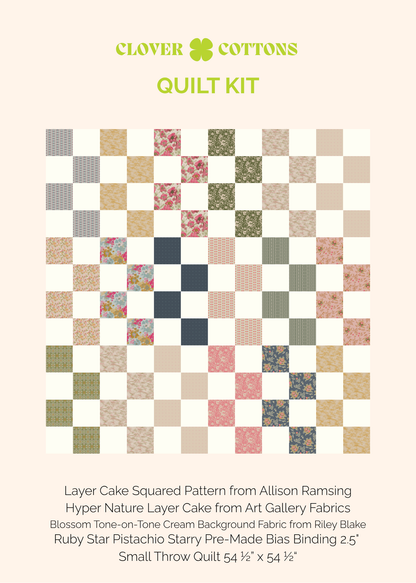 Layer Cake Squared Quilt Kit – Hyper Nature - Small Throw 54 ½” × 54 ½”