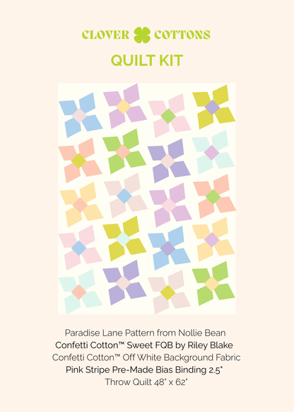 Paradise Lane Quilt Kit – Sweet - Small Throw 48" x 62" - PRE-ORDER