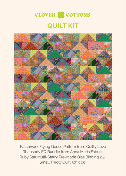 Patchwork Flying Geese Quilt Kit | Rhapsody | 50" × 60"