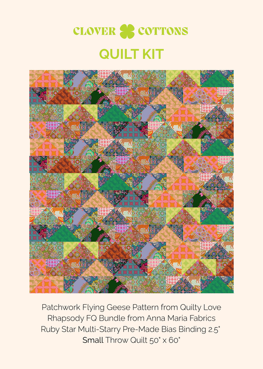 Patchwork Flying Geese Quilt Kit | Rhapsody | 50" × 60"