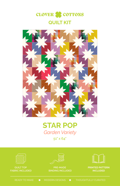 Star Pop Quilt Kit | Garden Variety Cotton Wovens | Volume II