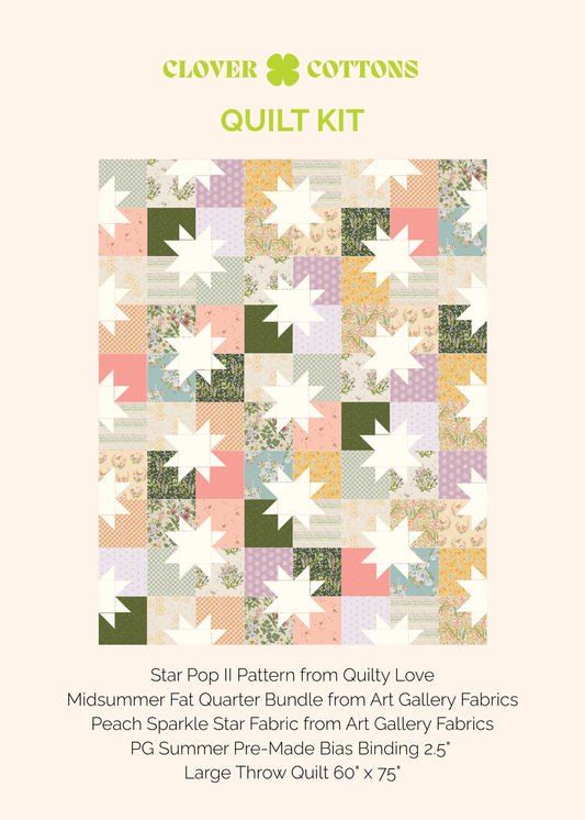 Star Pop II Quilt Kit – Midsummer by Art Gallery Fabrics (Large Throw 60” × 75”)