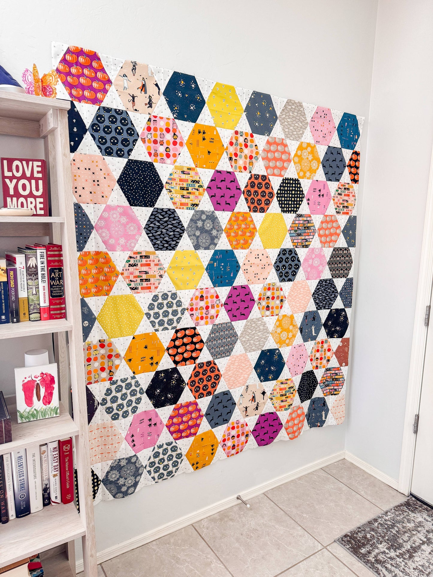Hexie Prism Quilt Pattern Printed