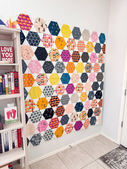 Hexie Prism Quilt Pattern Printed