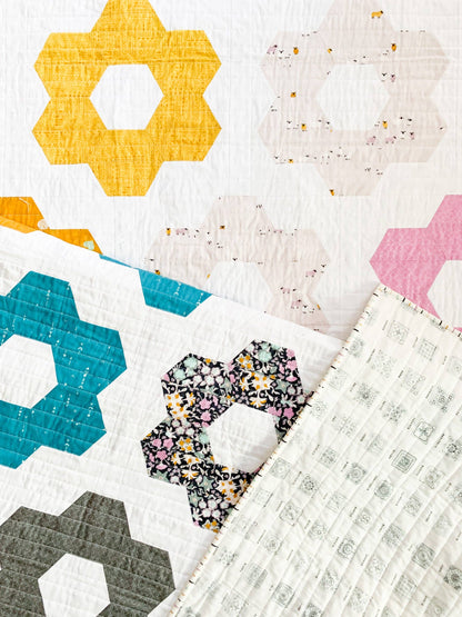 Hexie Blooms Quilt Pattern