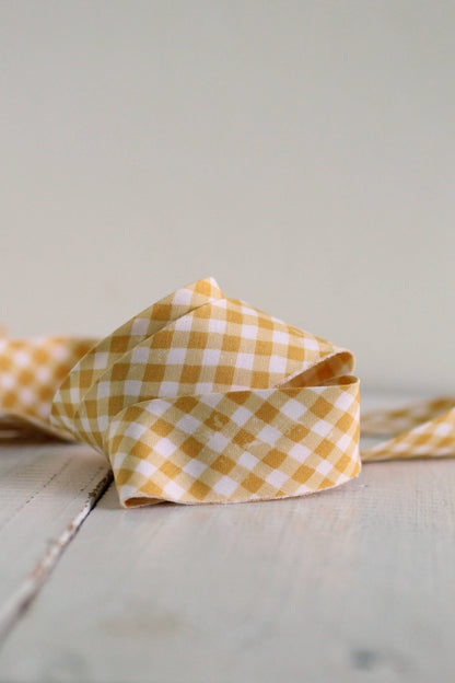 Pre-Made Quilt Binding | Yellow Gingham
