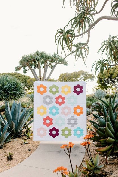 Hexie Blooms Quilt Pattern