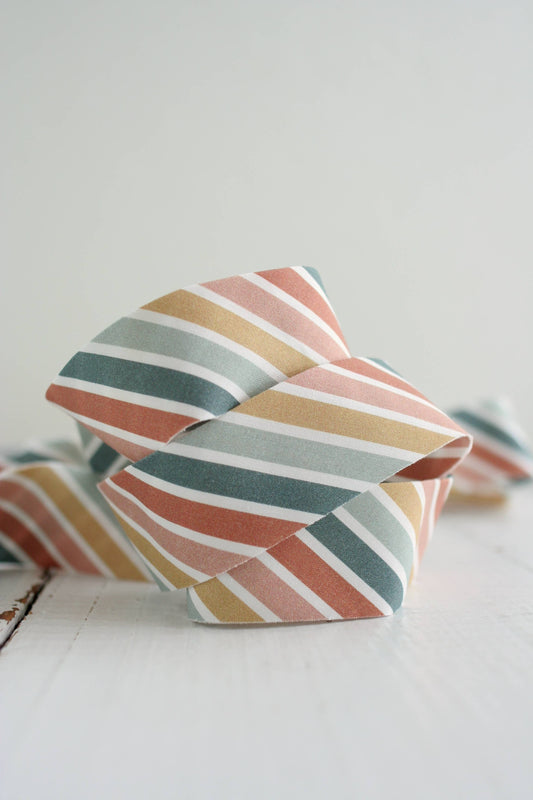 Pre-Made Quilt Binding | Boho Rainbow Stripe